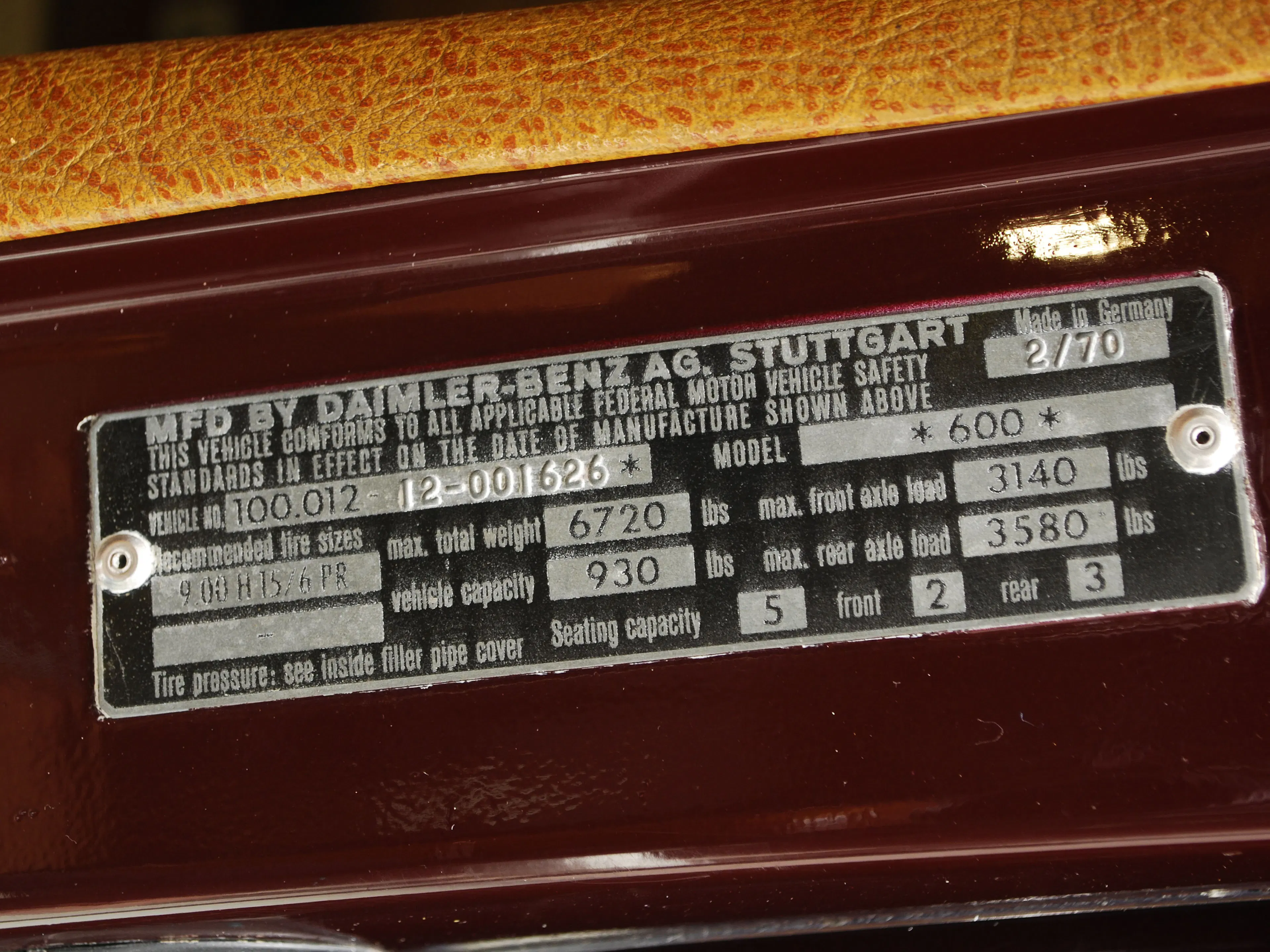 1970 Mercedes-Benz 600 4dr Sedan Courtesy of Hyman Ltd.