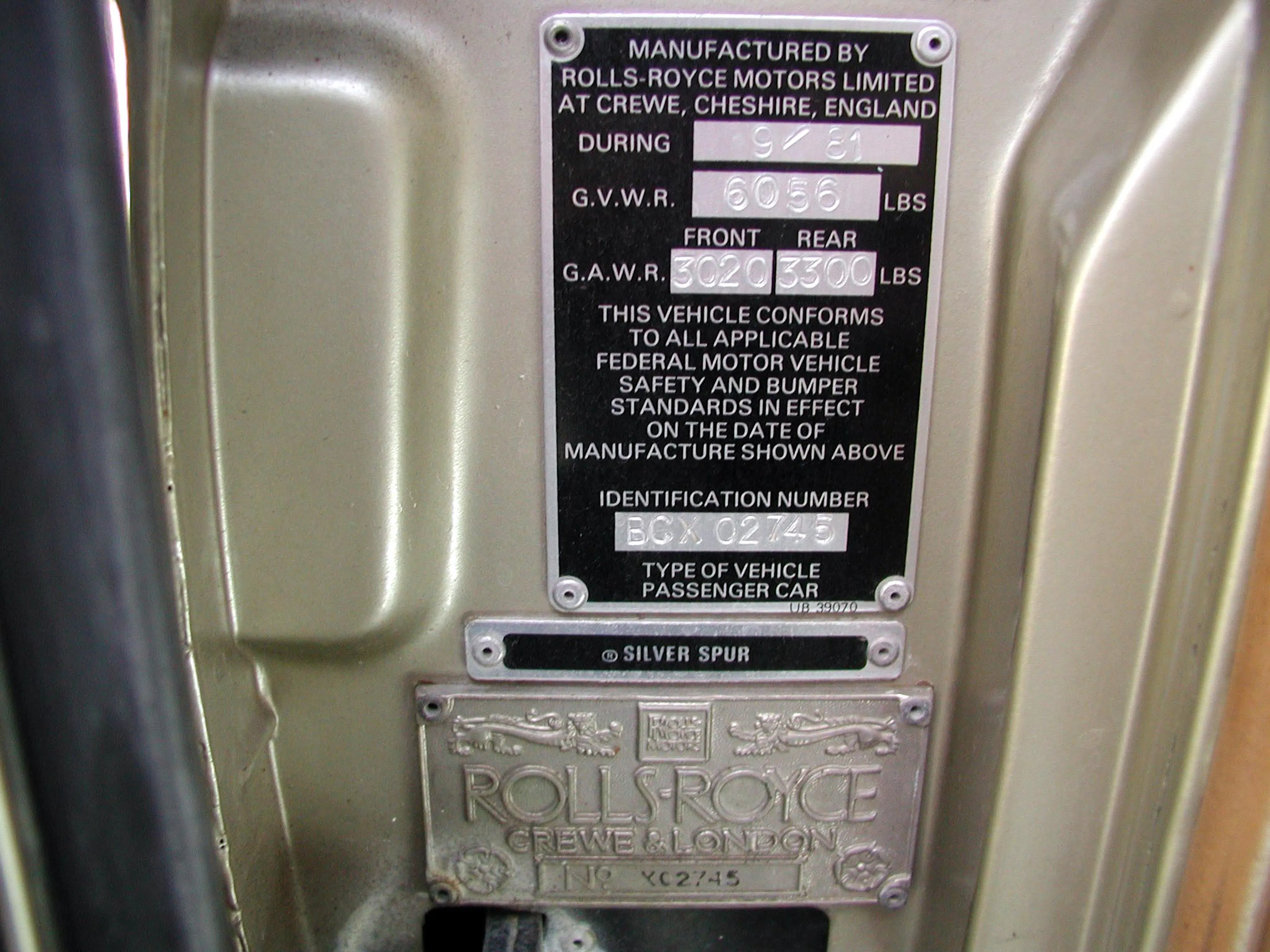 1981 Rolls-Royce Silver Spur Base