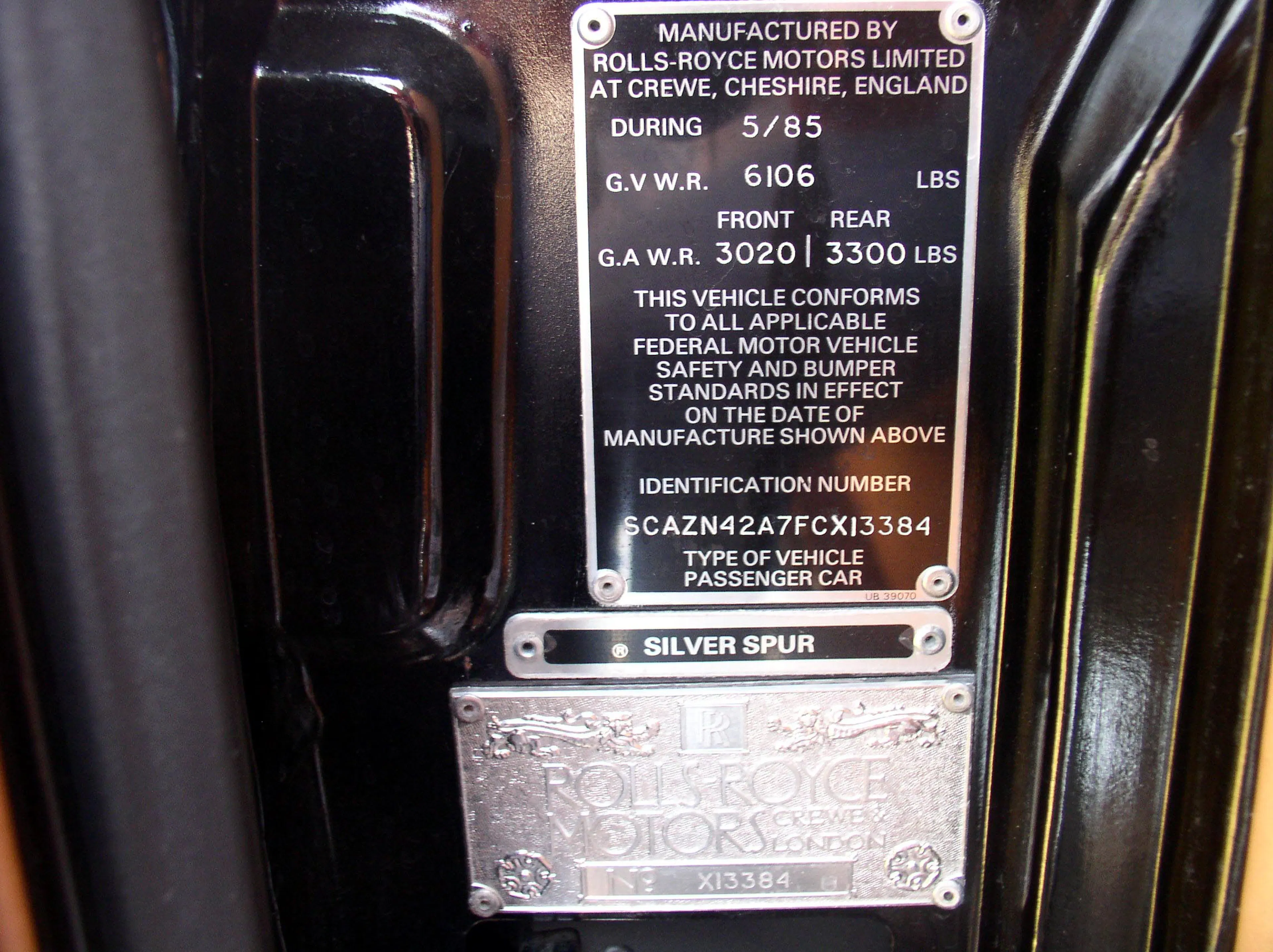 1985 Rolls-Royce Silver Spur Base